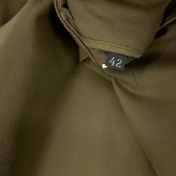 JIL SANDER Pants Women's Size 42 US 12 Flat Front Casual Dress Slim Leg Olive - Picture 6 of 6